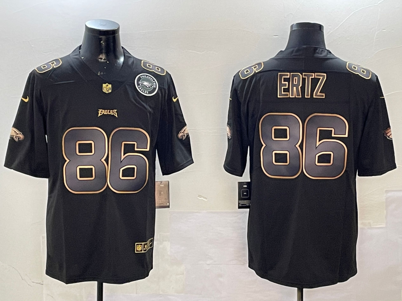 Men Philadelphia Eagles 86 Ertz black 2025 Nike NFL jersey style 005